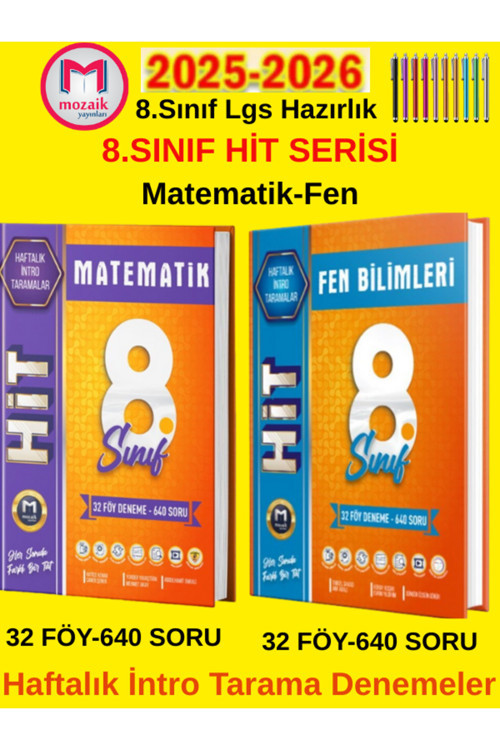 8.Sınıf Hit (M-F)2 Kitap Haftalık İntro Tarama Deneme Seti+Android Kalem