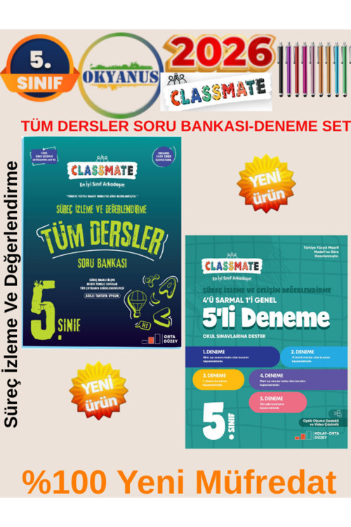 Okyanus 2026 5.Sınıf Classmate %100 Yeni Müfredat Tüm Dersler Soru Bankası+Deneme Seti