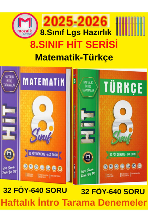8.Sınıf Hit (M-T)2 Kitap Haftalık İntro Tarama Deneme Seti+Android Kalem