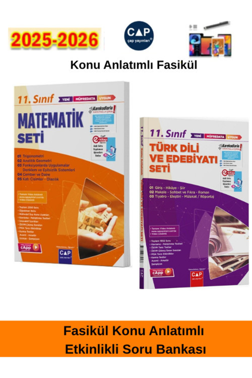 Güncel 11.Sınıf (E-M) Edebiyat-Matematik Konu Anlatımlı Fasikül Seti+Tablet Kalem