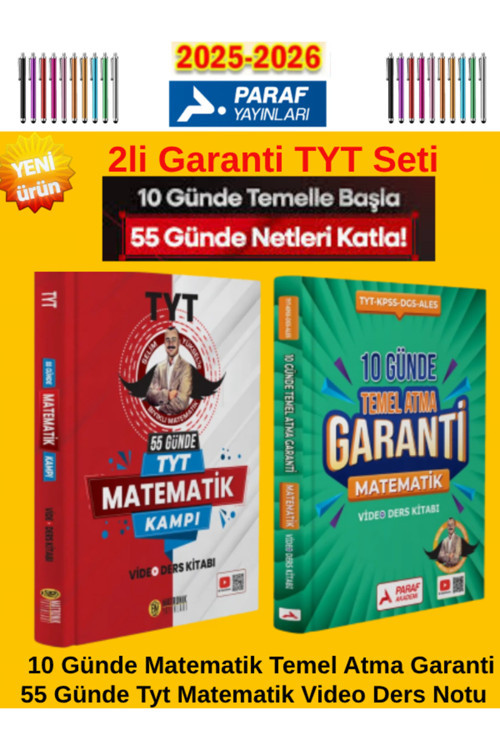 Bıyıklı 55 Günde Tyt Matematik Kamp Video-Paraf 10 Günde Garanti Matematik Temel Atma Video