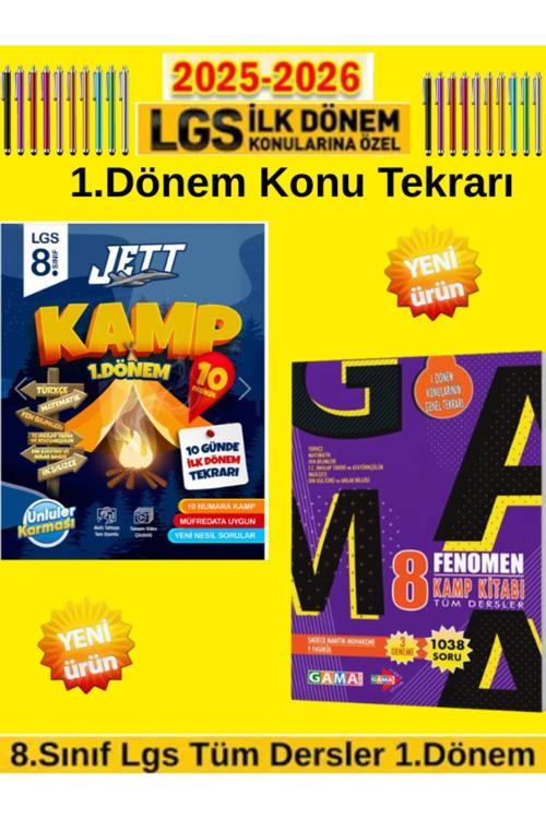 Ünlüler 8.Snf Tüm Dersler 1.Dönem Jett 10 Günde Kamp+Fenomen 8.Sınıf 1.Dönem Kamp+Tablet Kalem