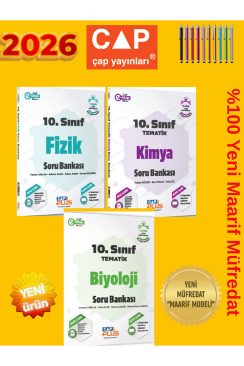 Güncel Maarif Müfredat 10.Sınıf (F-K-B)3 Kitap %Yeni Soru Bankası Seti Tematik+Android Kalem