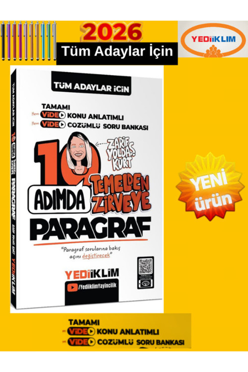 Yediiklim Tüm Adaylar İçin Yedi Adımda 10 Adımda Paragraf Konu Anlatımlı Soru