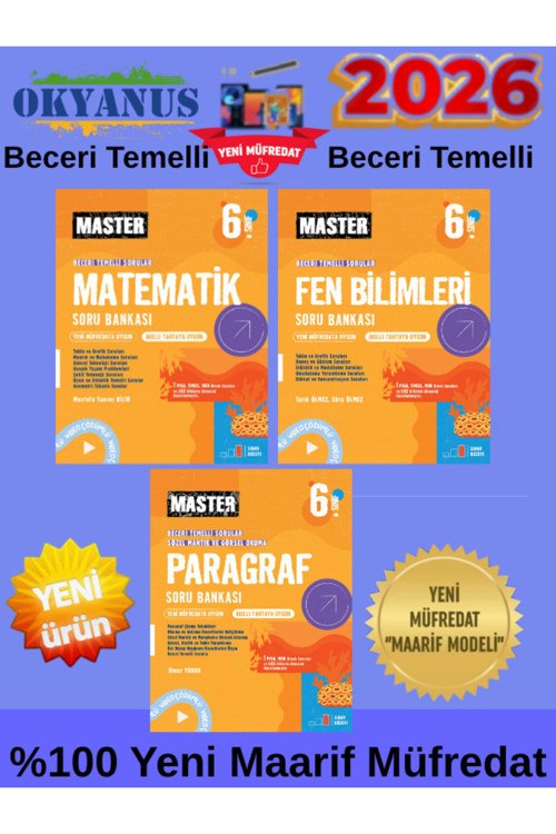 6.Sınıf Güncel Fen-Matematik-Paragraf Soru Bankası Seti Beceri Temelli Soru Bankası+Tablet Kalem