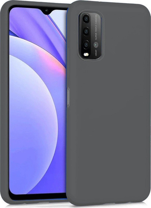 Redmi 9T Kılıf Nano Içi Kadife Silikon - Gri-(5796)