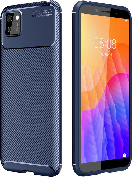 Y5P Kılıf Auto Focus Karbon Kapak - Lacivert-(5796)