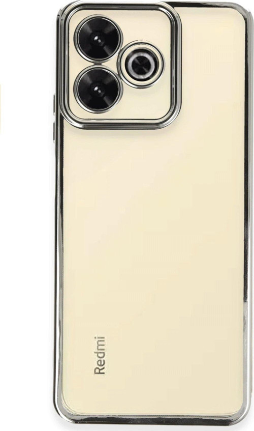 Redmi 13 4G Kılıf Lensli Silikon - Gümüş-(5796)
