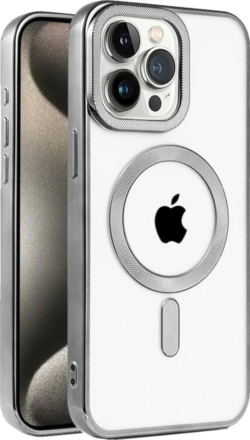 Iphone 15 Kılıf Kronos Magsafe Kapak - Titanyum Gri-(5796)