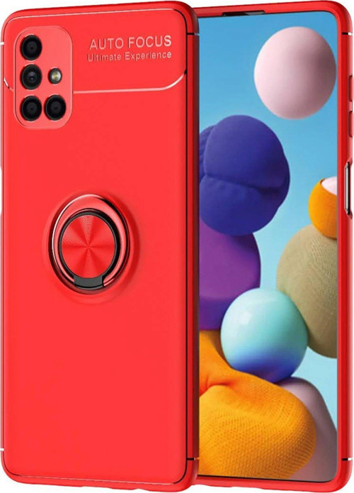 Galaxy M51 Kılıf Range Yüzüklü Silikon - Kırmızı-(5796)