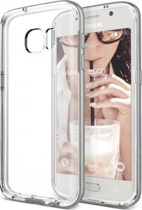 Galaxy S7 ile Uyumlu Crystal Bumper Kılıf Light Silver