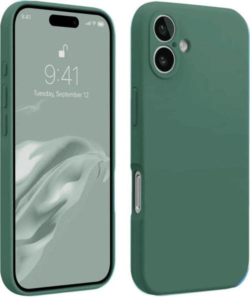 Iphone 16 Kılıf First Silikon - Koyu Yeşil-(5796)