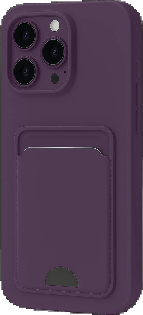 Iphone 16 Kılıf Kelvin Kartvizitli Silikon - Derin Mor-(5796)