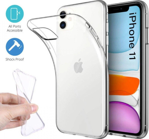 Iphone 11 Kılıf Lüx Şeffaf Silikon-(5796)