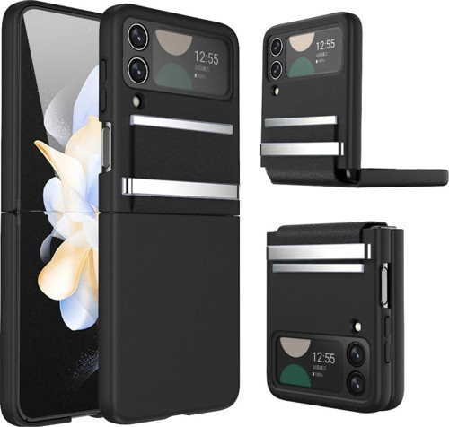 Galaxy Z Flip 3 Kılıf Belt Flip Kapak - Siyah-(5796)