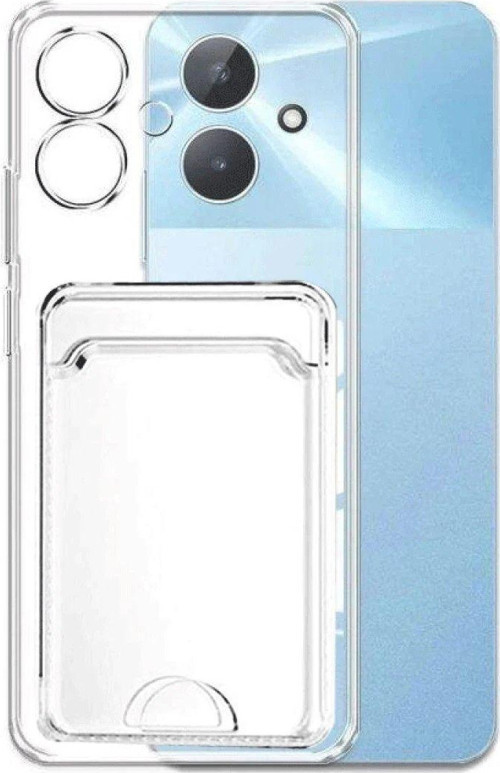 Note 60 Kılıf Kart Şeffaf Silikon - Şeffaf-(5796)