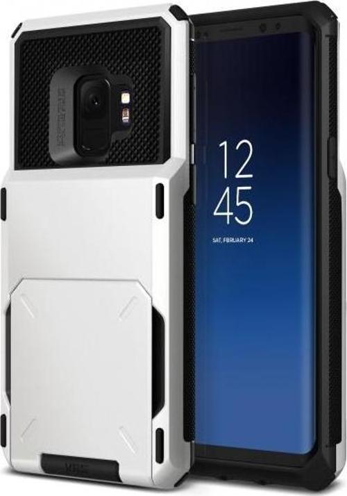 VRS Design Galaxy S9 ile Uyumlu Damda Folder Kılıf Cream White