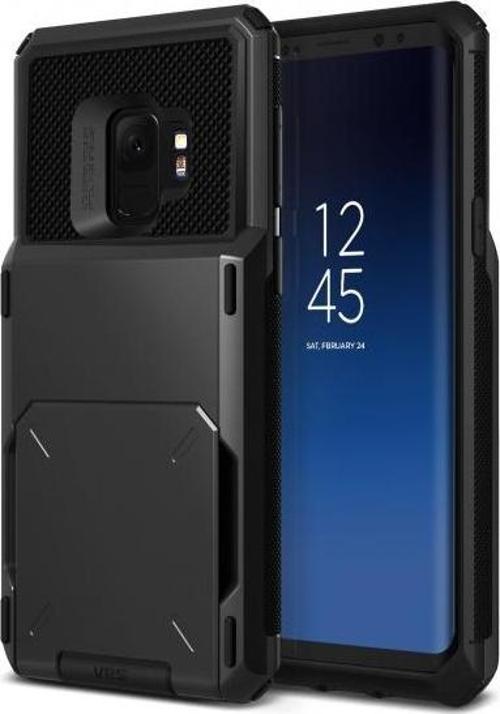 VRS Design Galaxy S9 ile Uyumlu Damda Folder Kılıf Metallic Black