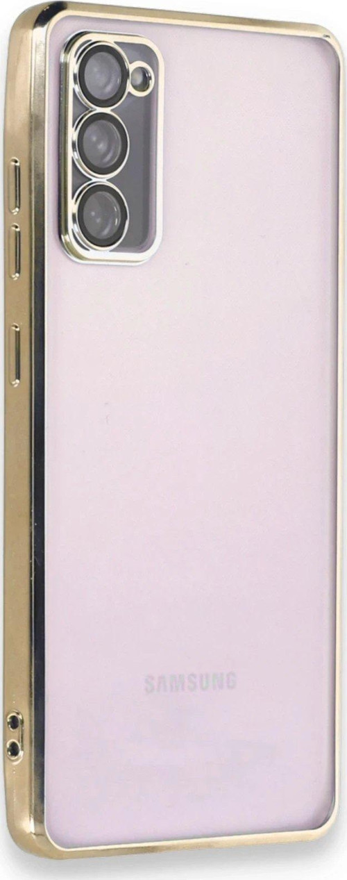 Galaxy S20 Fe Kılıf Lensli Silikon - Gold-(5796)