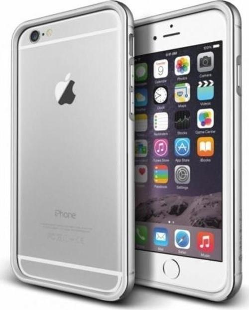 VRS Design iPhone 6 Plus / 6S Plus ile Uyumlu Iron Bumper Kılıf Black Silver