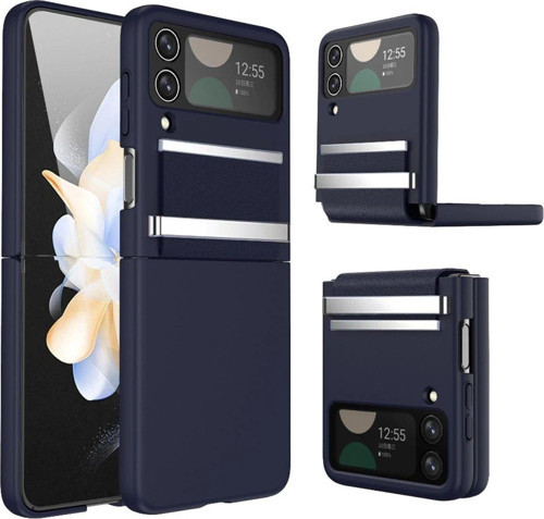 Galaxy Z Flip 4 Kılıf Belt Flip Kapak - Lacivert-(5796)