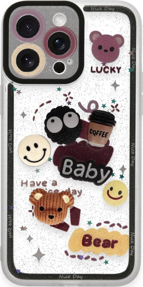 Iphone 14 Kılıf Sweet Desenli Silikon Kapak - Sarı-(5796)
