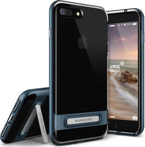 VRS Design iPhone 8 Plus / 7 Plus ile Uyumlu Crystal Bumper Kılıf Steel Blue