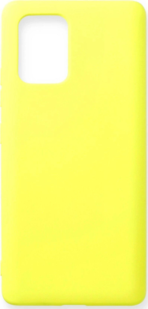 Galaxy A91 / S10 Lite Kılıf Nano Içi Kadife Silikon - Sarı-(5796)