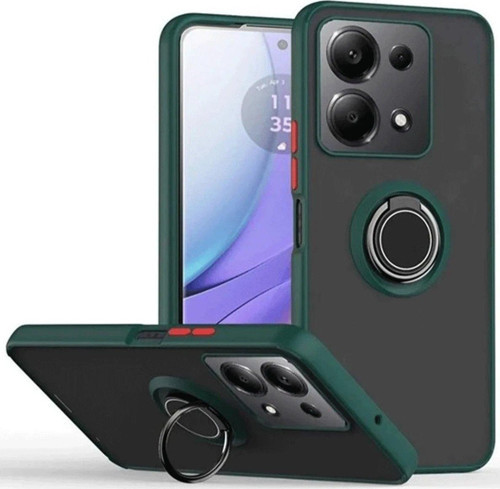 Redmi Note 13 5G Kılıf Montreal Yüzüklü Silikon Kapak - Yeşil-(5796)