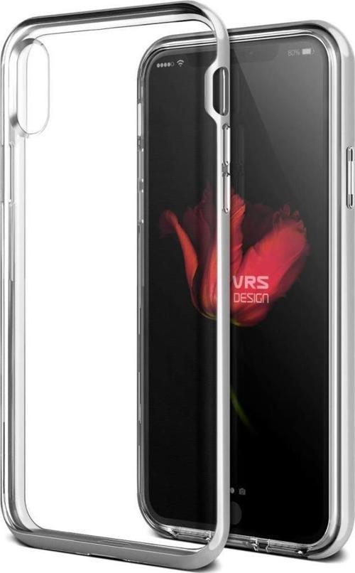 VRS Design iPhone X ile Uyumlu Crystal Bumper Kılıf Satin Silver