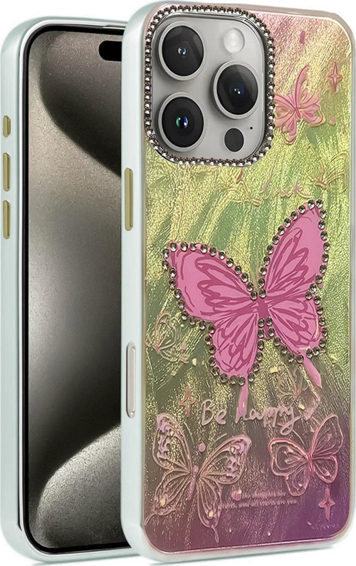 Iphone 16 Kılıf Blade Aynalı Desenli Kapak - Desen 5-(5796)