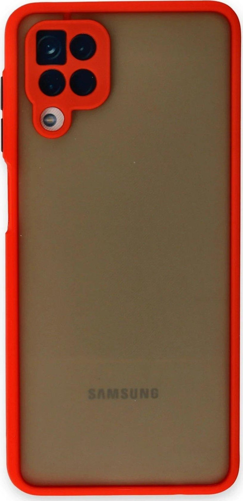Galaxy A12 Kılıf Montreal Silikon Kapak - Kırmızı-(5796)