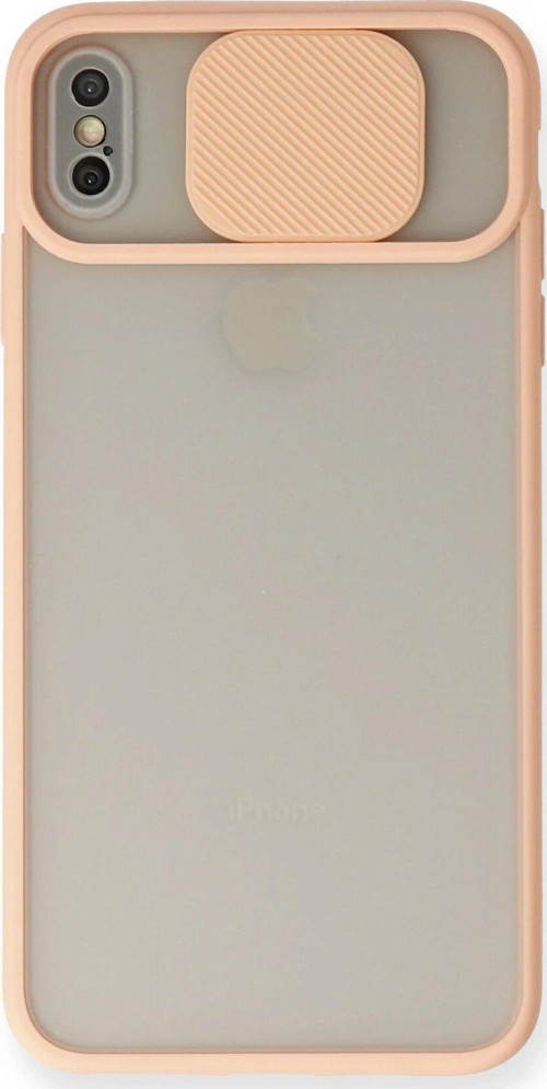 Iphone Xs Kılıf Palm Buzlu Kamera Sürgülü Silikon - Pembe-(5796)