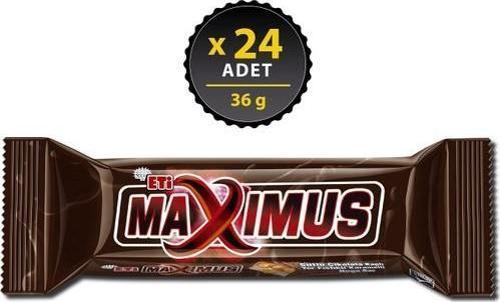 Maximus Sütlü Çikolata Kaplı Yer Fıstıklı Karamelli Nuga Bar 24 x 36 gr