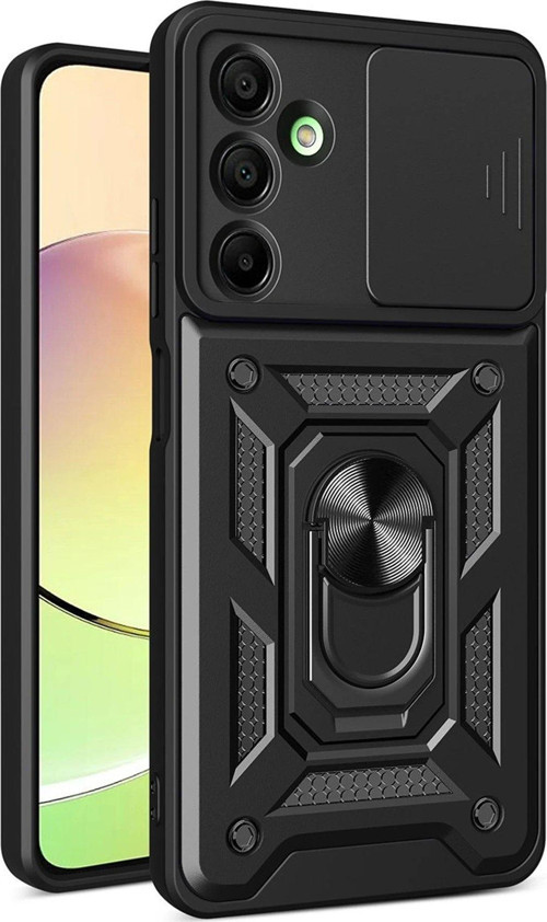 Galaxy A26 Kılıf Pars Lens Yüzüklü Silikon - Siyah-(5796)