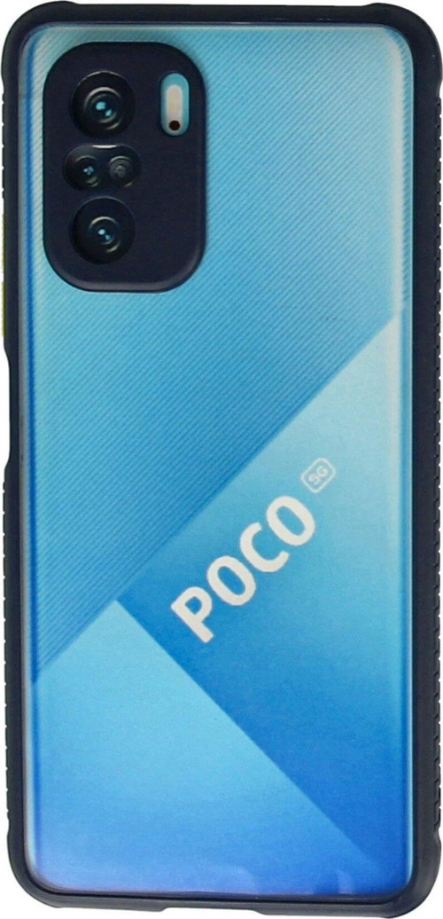 Poco F3 Kılıf Miami Şeffaf Silikon - Lacivert-(5796)
