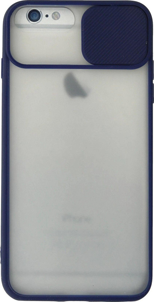 Iphone 6 Kılıf Palm Buzlu Kamera Sürgülü Silikon - Lacivert-(5796)