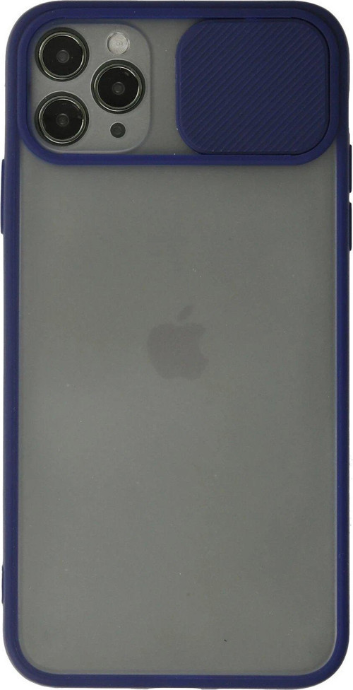 Iphone 11 Kılıf Palm Buzlu Kamera Sürgülü Silikon - Lacivert-(5796)