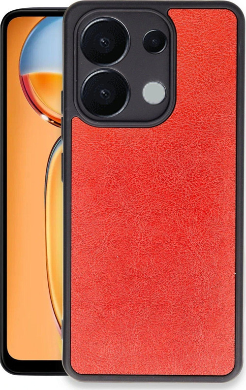 Redmi Note 13 4G Kılıf Aras Deri Kapak - Kırmızı-(5796)