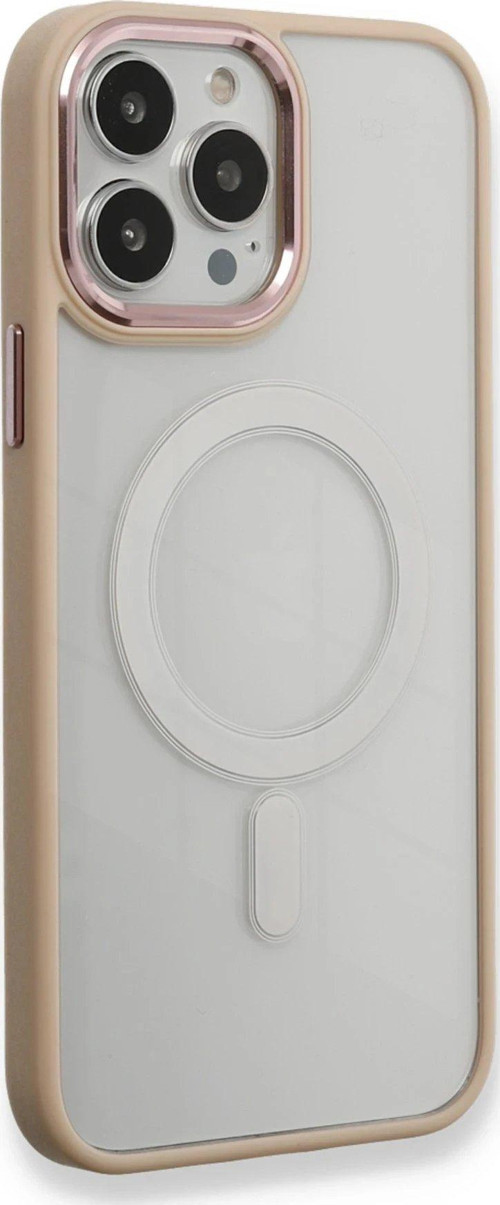 Iphone 13 Kılıf Room Magneticsafe Silikon - Pudra-(5796)