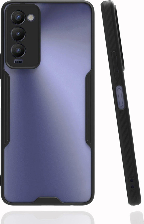 Tecno Camon 18 Kılıf Platin Silikon - Siyah-(5796)