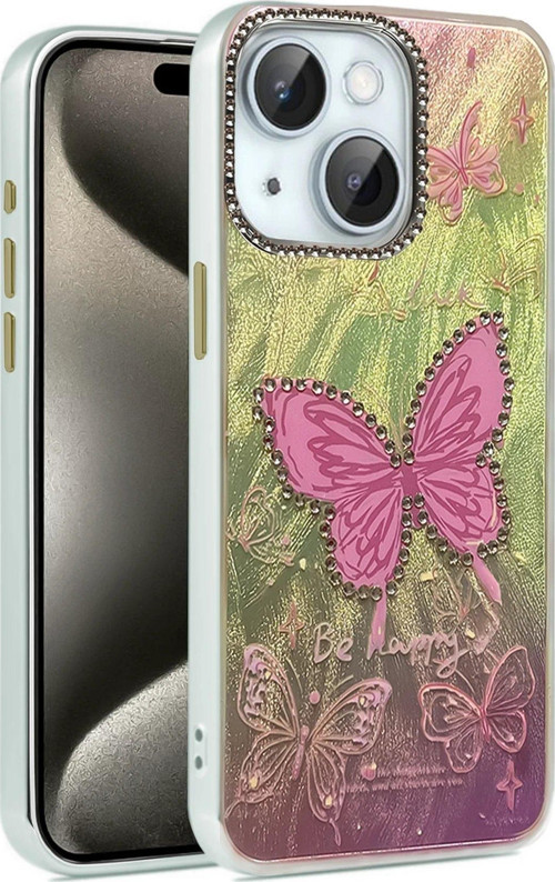 Iphone 14 Kılıf Blade Aynalı Desenli Kapak - Desen 5-(5796)