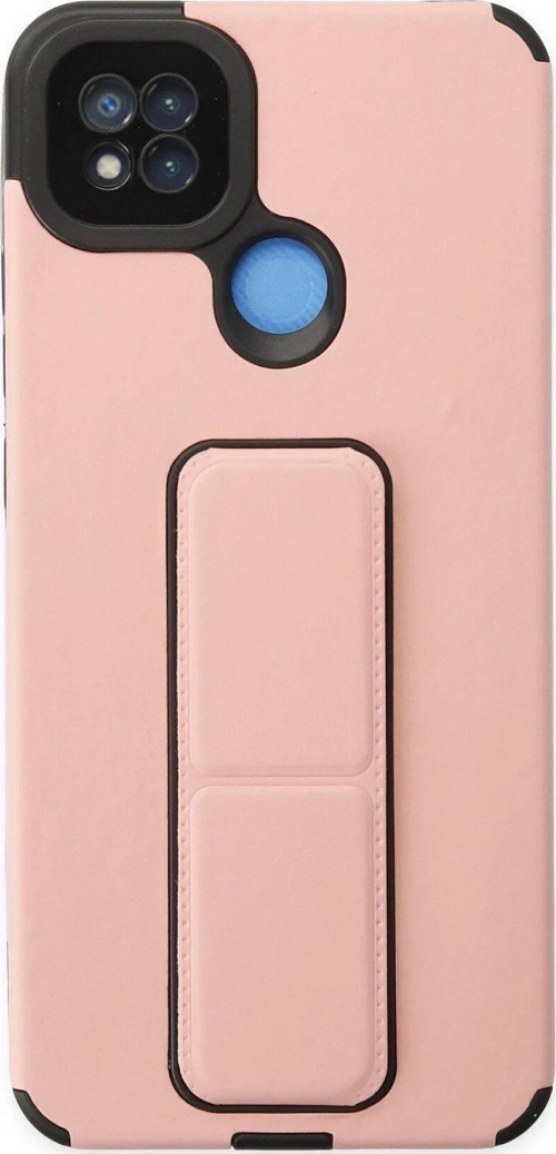 Redmi 9C Kılıf Mega Standlı Silikon - Pudra-(5796)