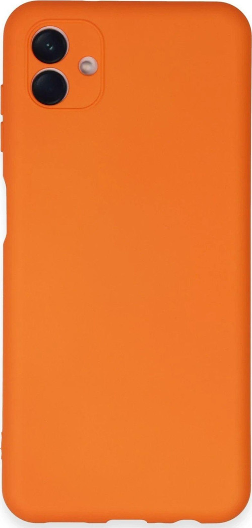 Galaxy A04E Kılıf Nano Içi Kadife Silikon - Turuncu-(5796)