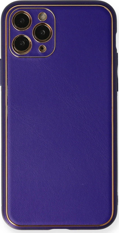 Iphone 11 Kılıf Coco Deri Silikon Kapak - Mor-(5796)