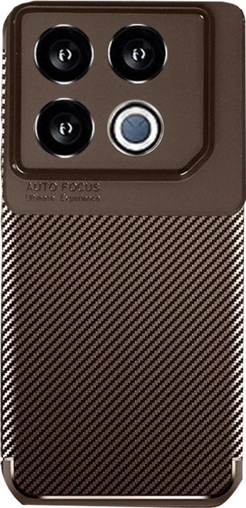 İnfinix Gt 20 Kılıf Auto Focus Karbon Kapak - Kahverengi-(5796)