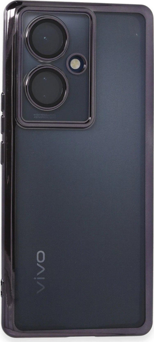 V29 Lite Kılıf Lensli Silikon - Mor-(5796)