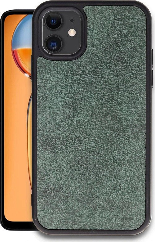 Iphone 11 Kılıf Aras Deri Kapak - Koyu Yeşil-(5796)