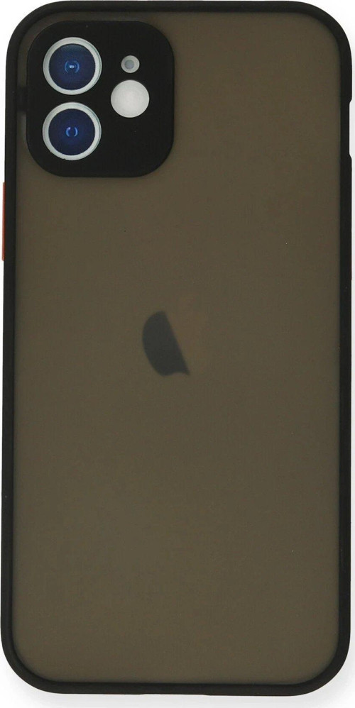 Iphone 12 Mini Kılıf Montreal Silikon Kapak - Siyah-(5796)