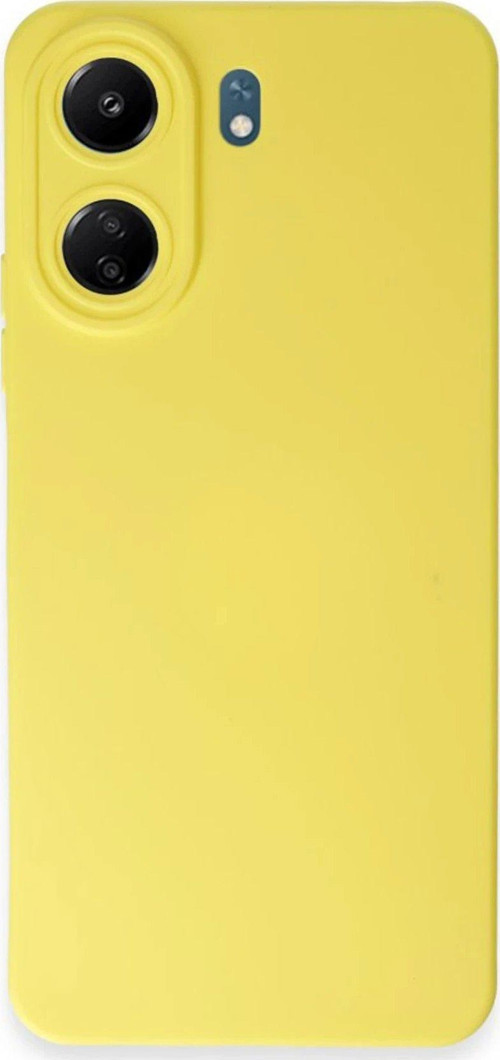 Redmi 13C Kılıf Nano Içi Kadife Silikon - Sarı-(5796)
